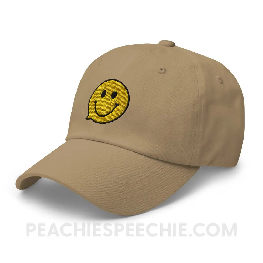 Smiley Face Speech Bubble Relaxed Hat - peachiespeechie.com