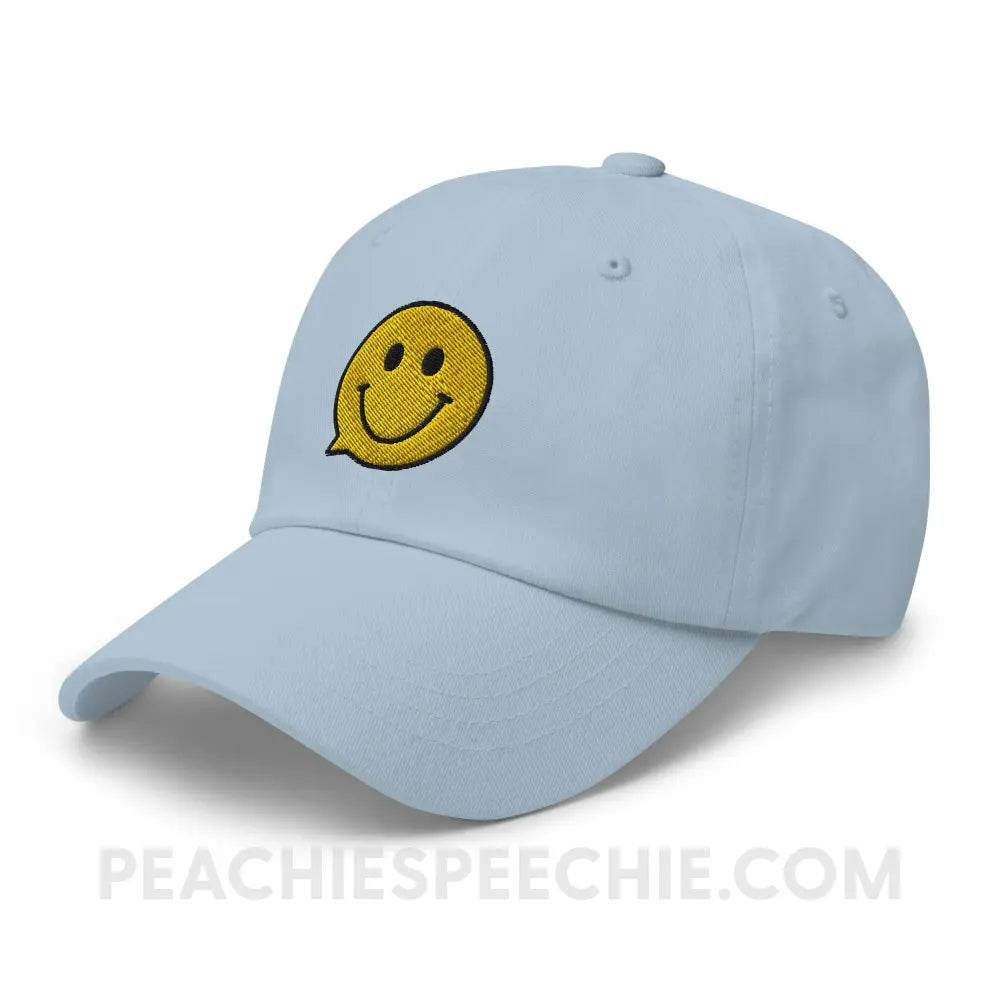 Smiley Face Speech Bubble Relaxed Hat - peachiespeechie.com