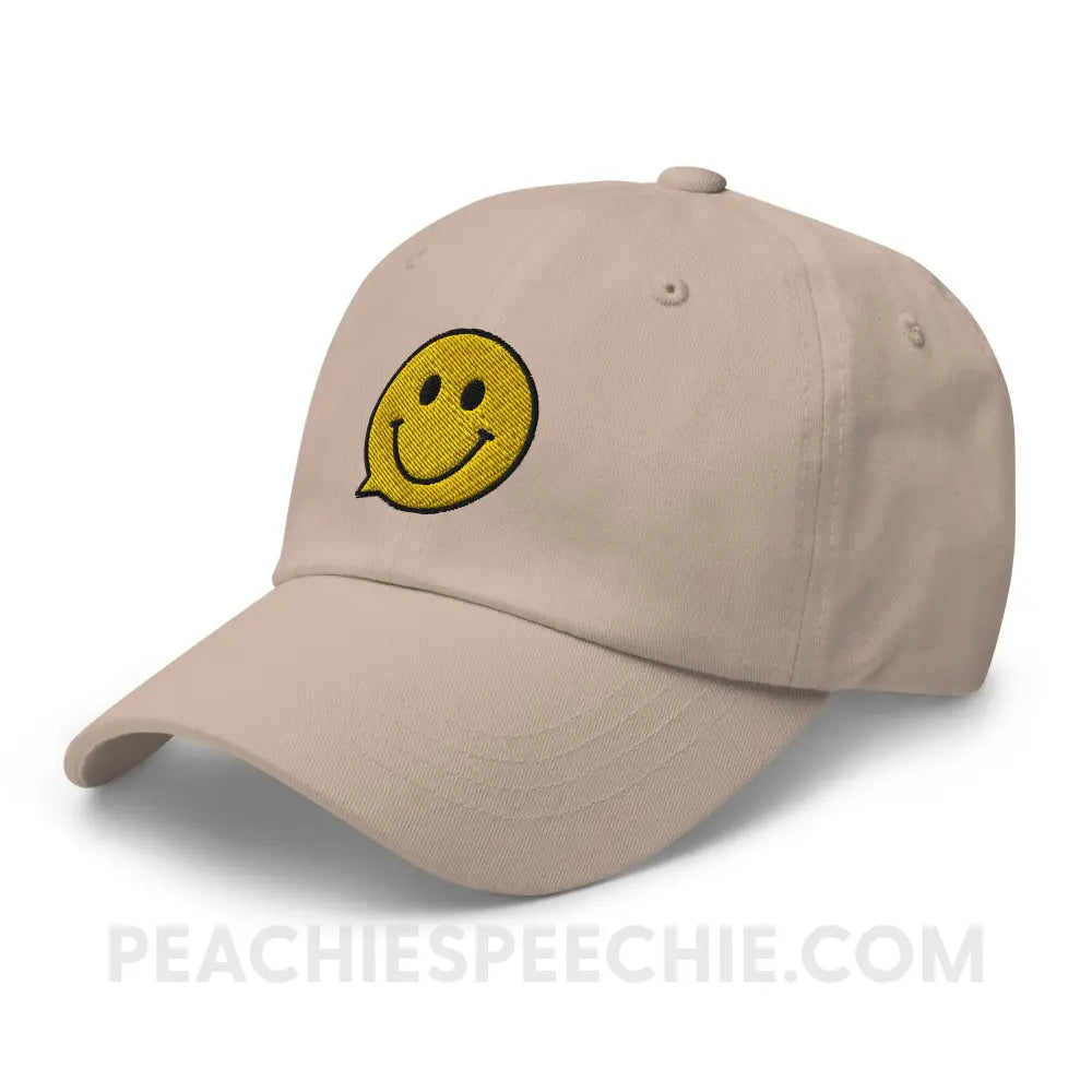 Smiley Face Speech Bubble Relaxed Hat - peachiespeechie.com