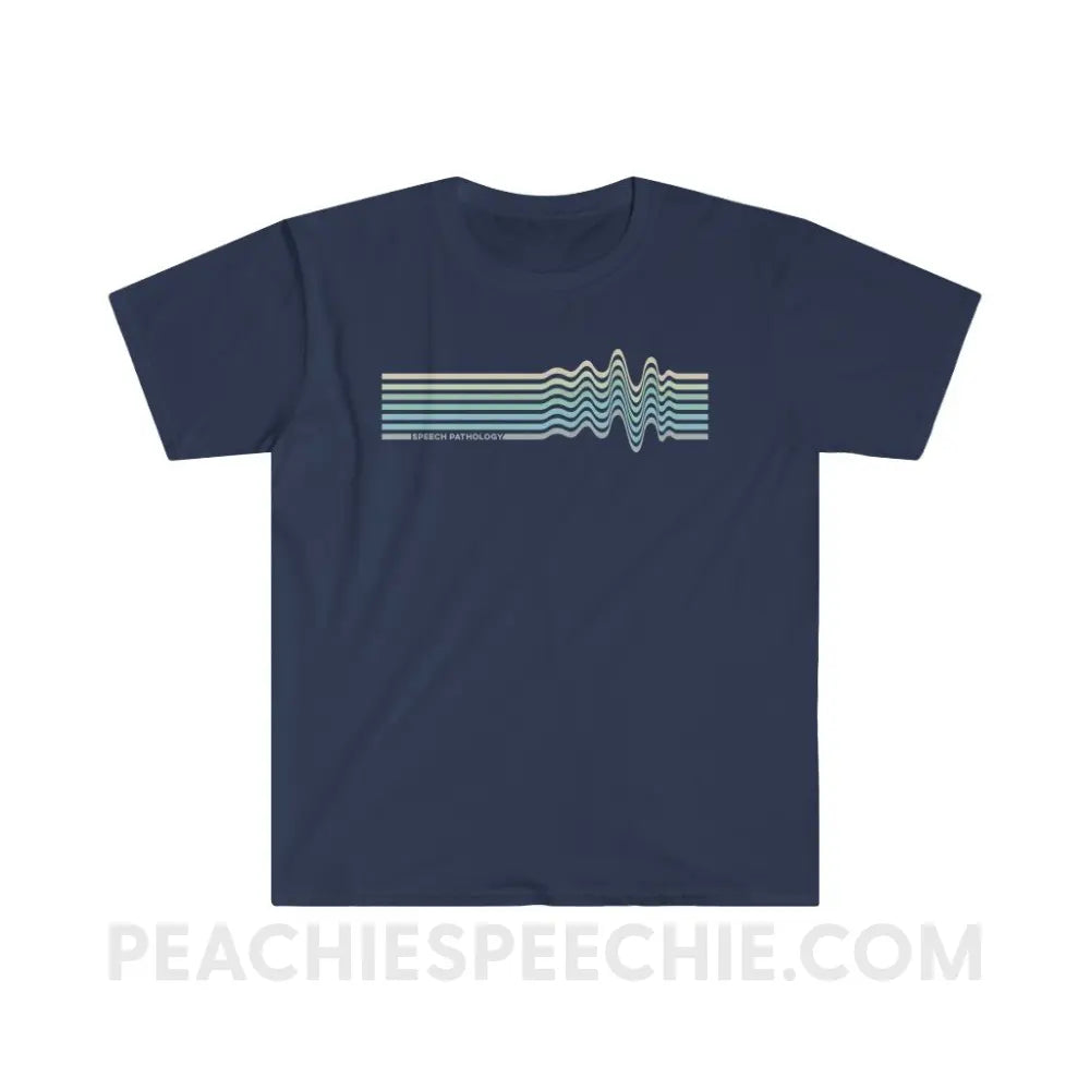 Sound Waves Classic Tee - Navy / S - T-Shirt peachiespeechie.com