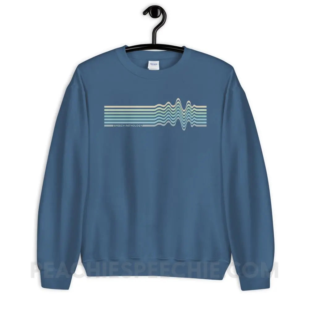Sound Waves Classic Sweatshirt - Indigo Blue / S - peachiespeechie.com