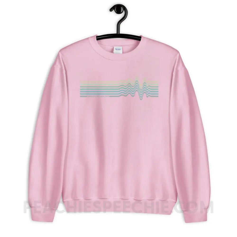 Sound Waves Classic Sweatshirt - Light Pink / S - peachiespeechie.com