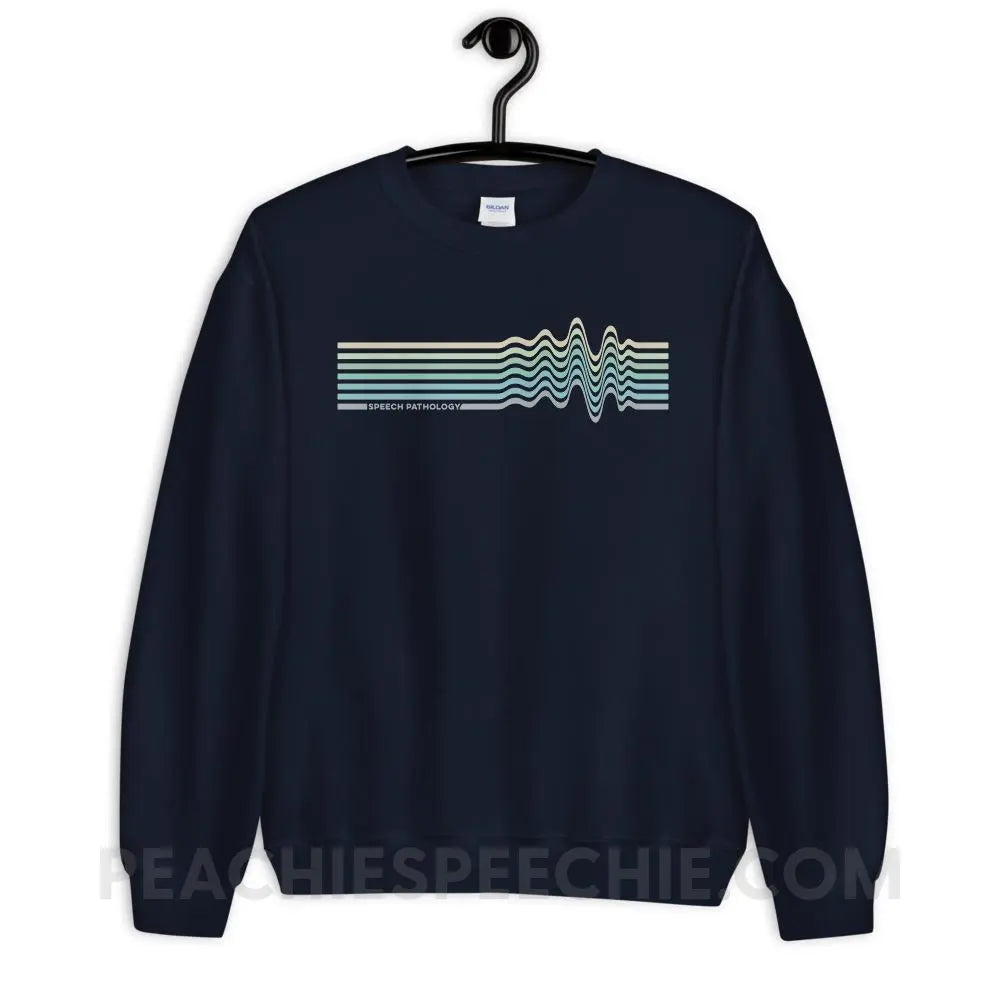 Sound Waves Classic Sweatshirt - Navy / S - peachiespeechie.com