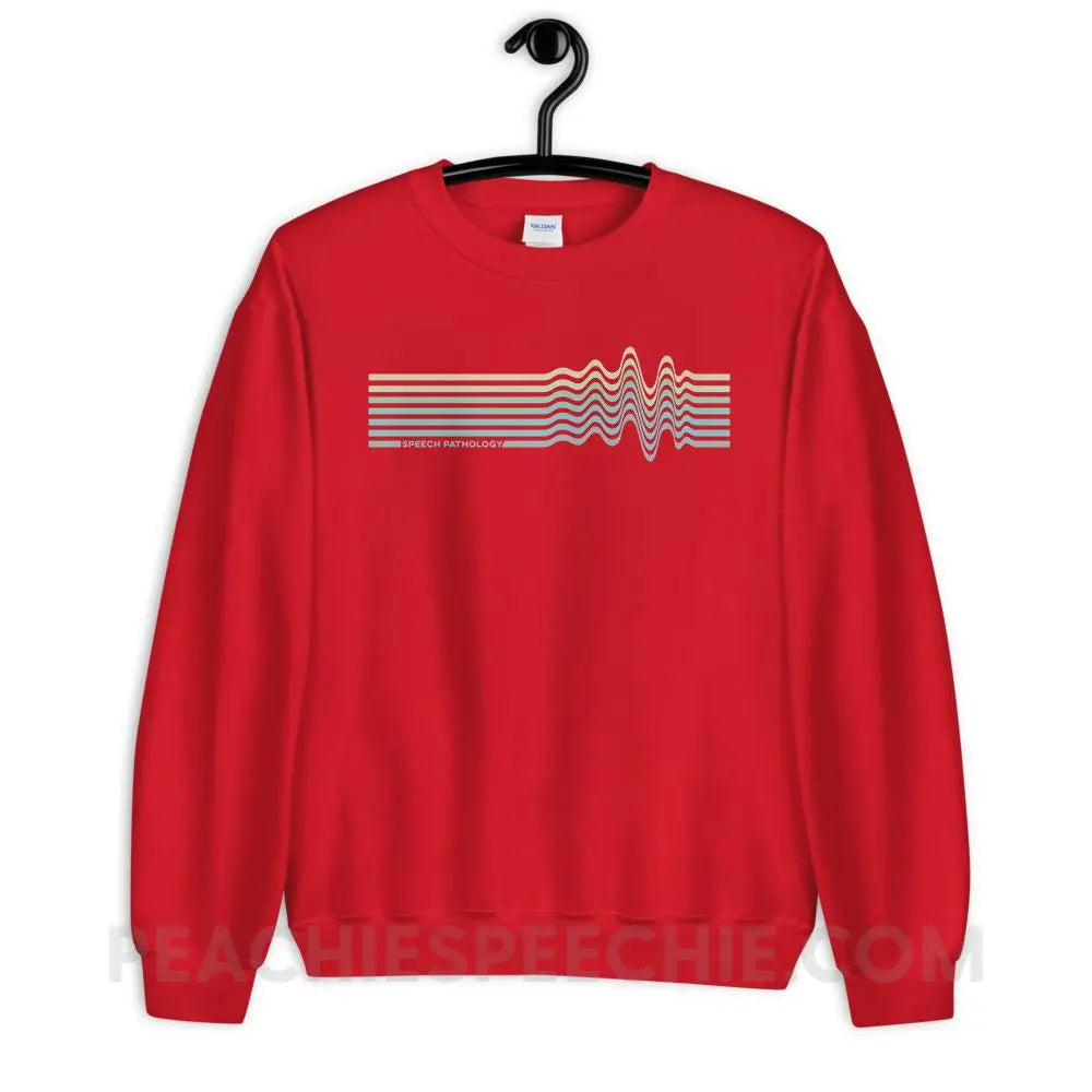 Sound Waves Classic Sweatshirt - Red / S - peachiespeechie.com