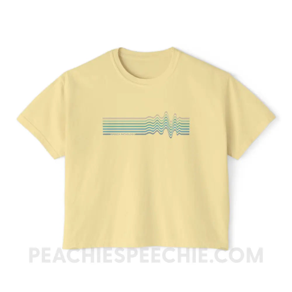 Sound Waves Comfort Colors Boxy Tee - Butter / S - T-Shirt peachiespeechie.com