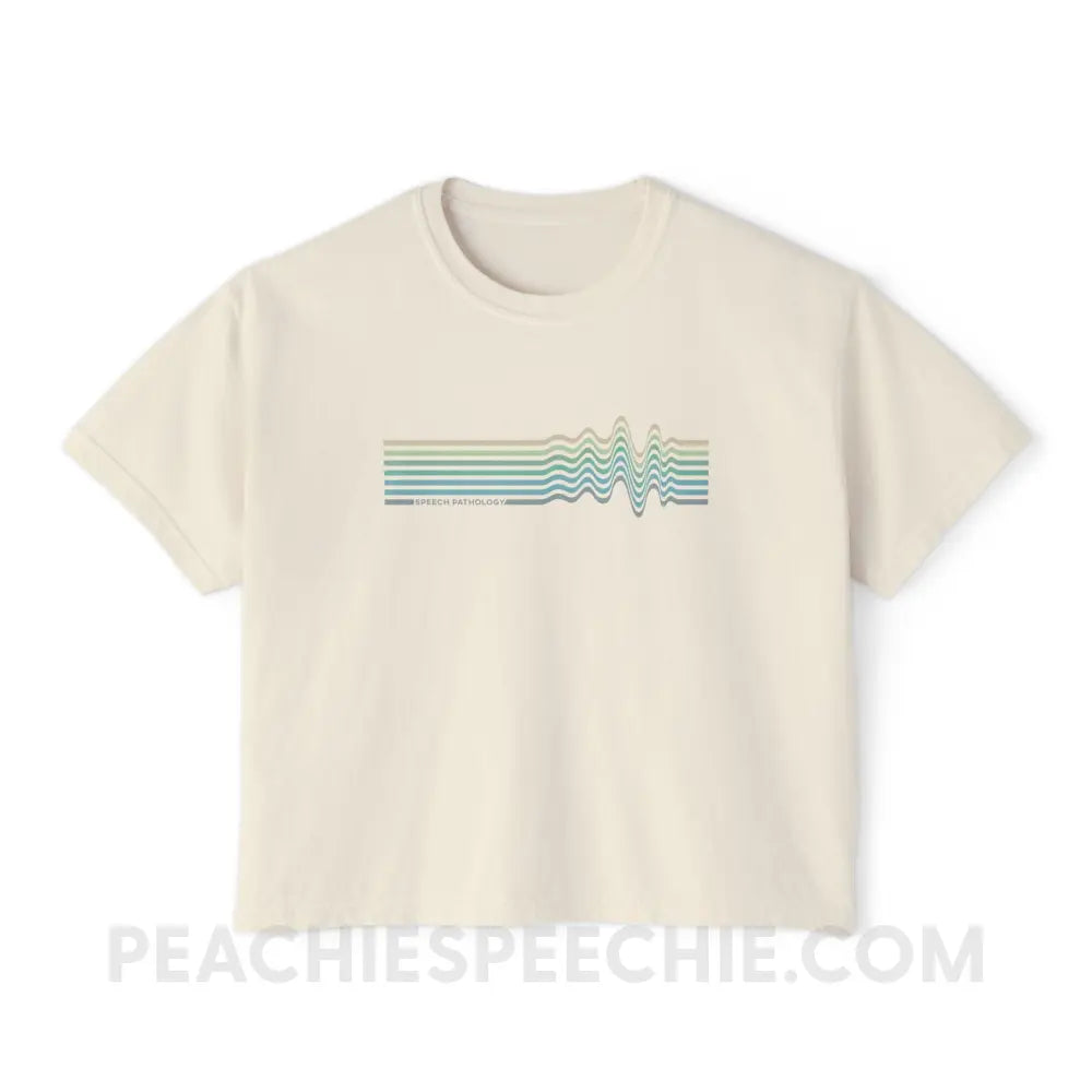 Sound Waves Comfort Colors Boxy Tee - Ivory / S - T-Shirt peachiespeechie.com