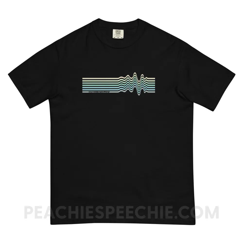 Sound Waves Comfort Colors Tee - Black / S - T-Shirt peachiespeechie.com