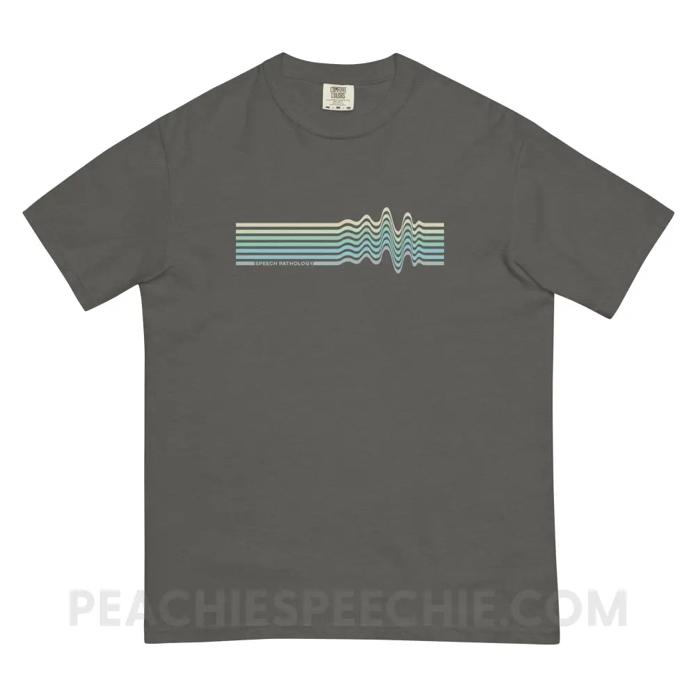 Sound Waves Comfort Colors Tee - Pepper / S - T-Shirt peachiespeechie.com