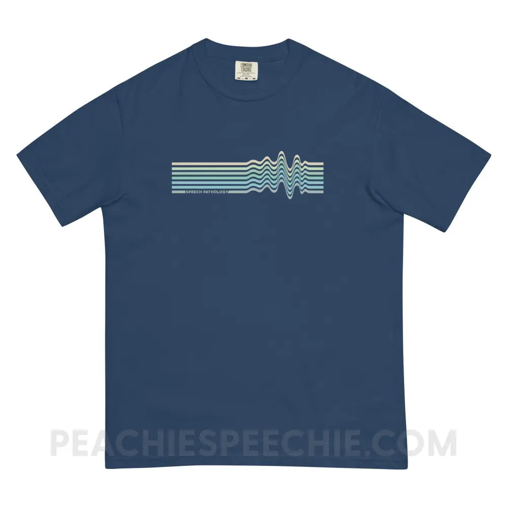 Sound Waves Comfort Colors Tee - True Navy / S - T-Shirt peachiespeechie.com