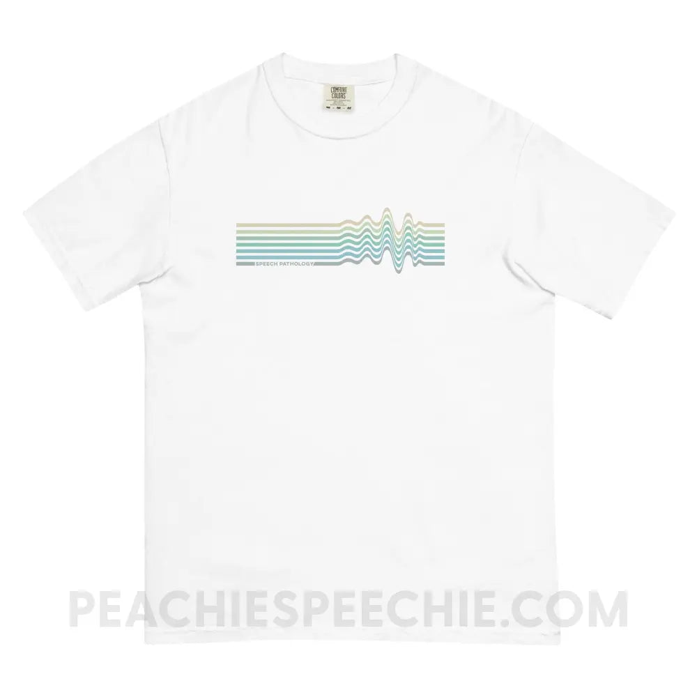 Sound Waves Comfort Colors Tee - White / S - T-Shirt peachiespeechie.com