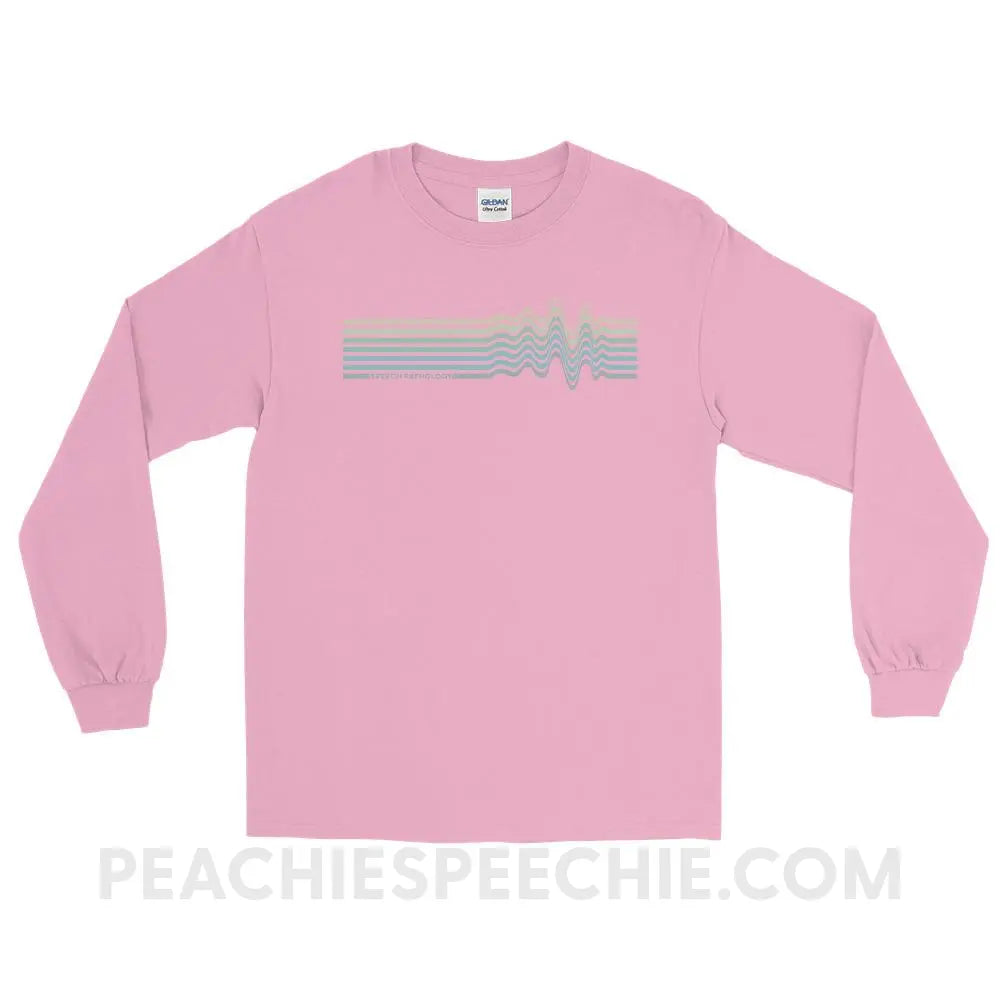 Sound Waves Long Sleeve Tee - Light Pink / S - peachiespeechie.com