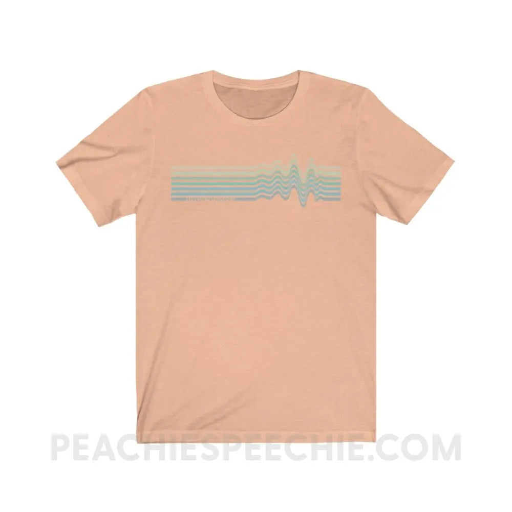 Sound Waves Premium Soft Tee - Heather Peach / S - T-Shirt peachiespeechie.com