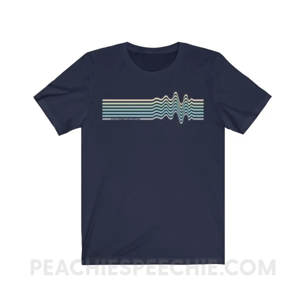 Sound Waves Premium Soft Tee - Navy / S - T-Shirt peachiespeechie.com