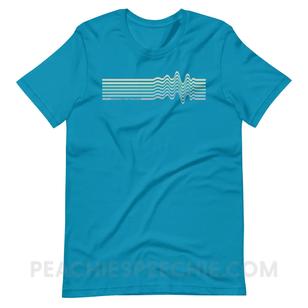 Sound Waves Premium Soft Tee - Aqua / S - T-Shirt peachiespeechie.com