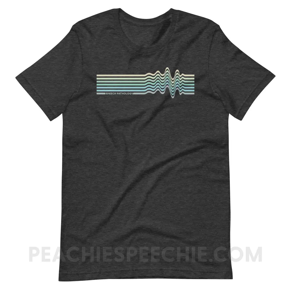 Sound Waves Premium Soft Tee - Dark Grey Heather / S - T-Shirt peachiespeechie.com