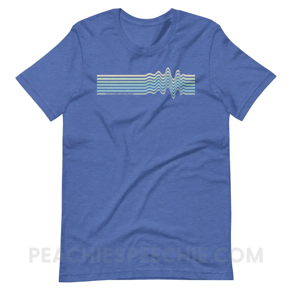 Sound Waves Premium Soft Tee - Heather True Royal / S - T-Shirt peachiespeechie.com