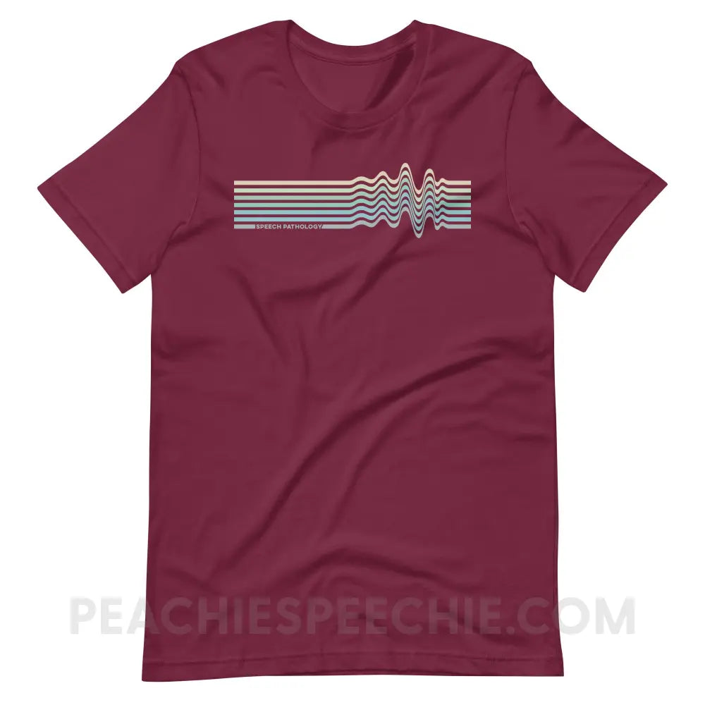 Sound Waves Premium Soft Tee - Maroon / S - T-Shirt peachiespeechie.com