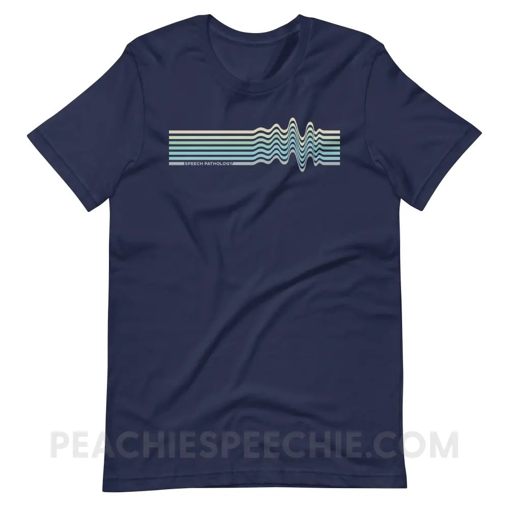 Sound Waves Premium Soft Tee - Navy / S - T-Shirt peachiespeechie.com