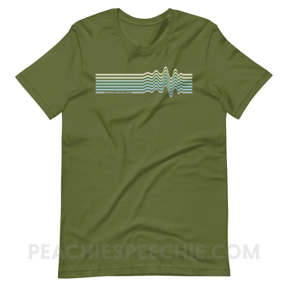 Sound Waves Premium Soft Tee - Olive / S - T-Shirt peachiespeechie.com