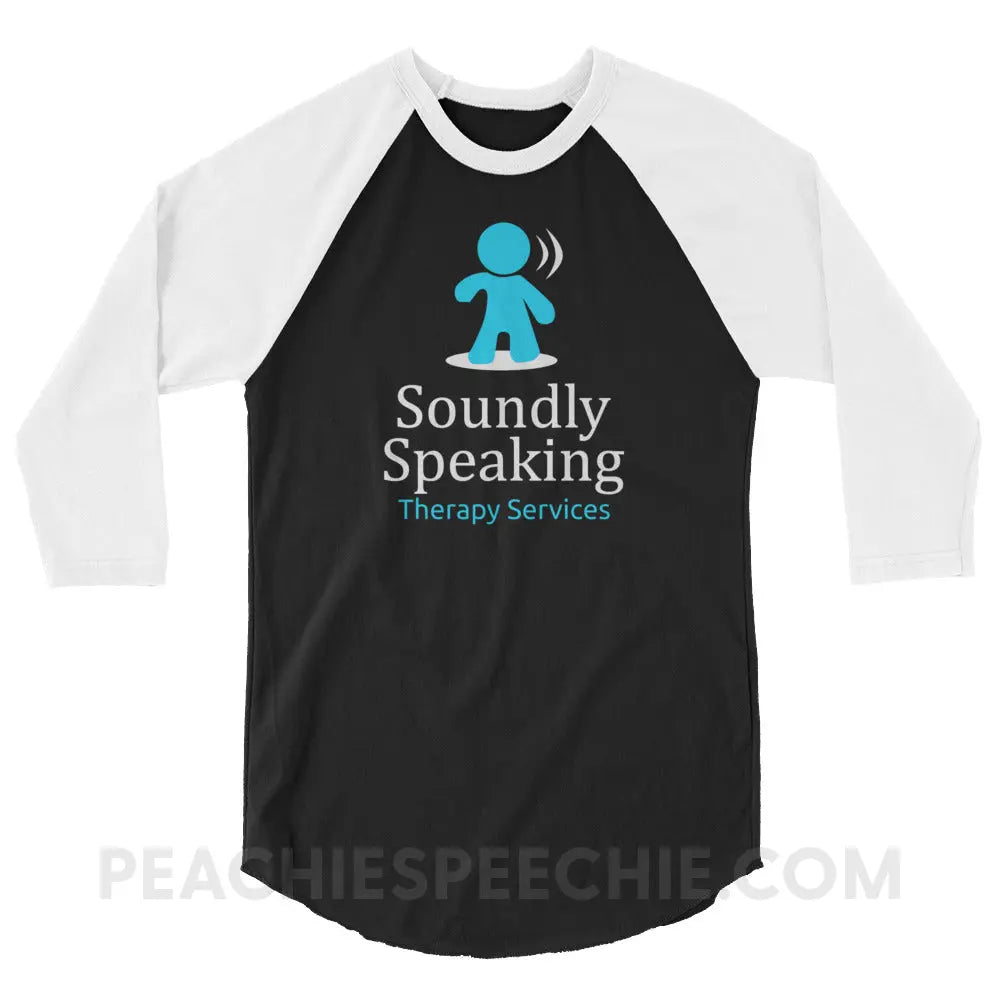 Soundly Speaking Baseball Tee - Black/White / XS - peachiespeechie.com