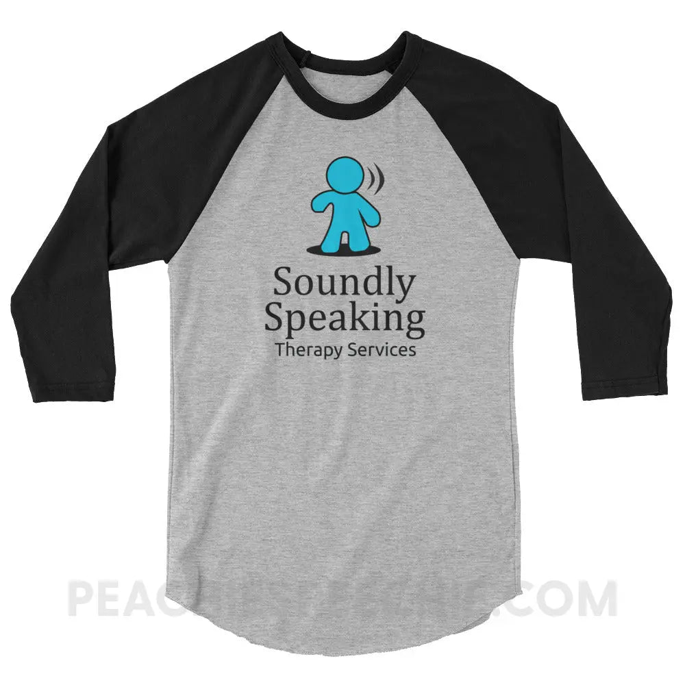 Soundly Speaking Baseball Tee - Heather Grey/Black / XS - peachiespeechie.com