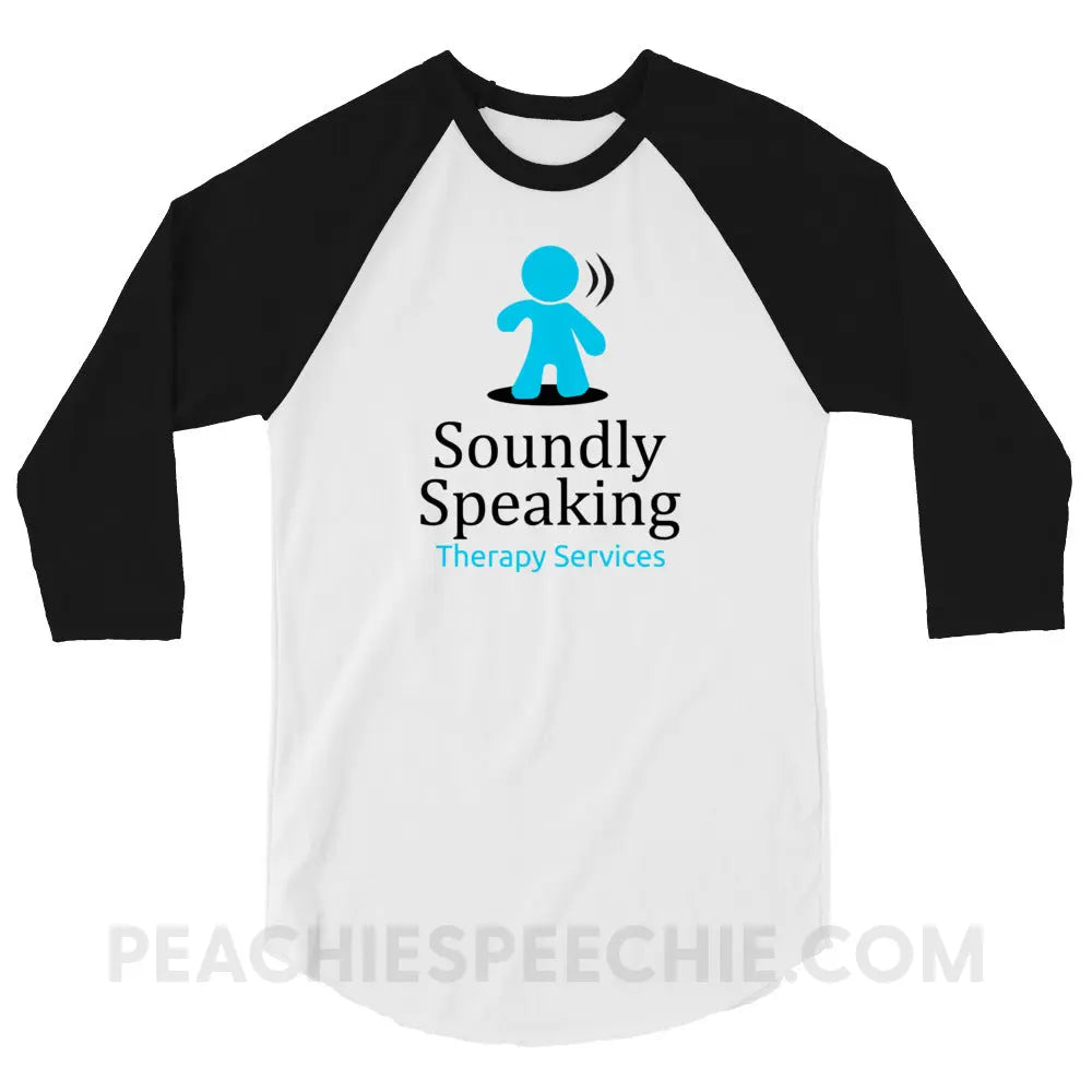 Soundly Speaking Baseball Tee - White/Black / XS - peachiespeechie.com