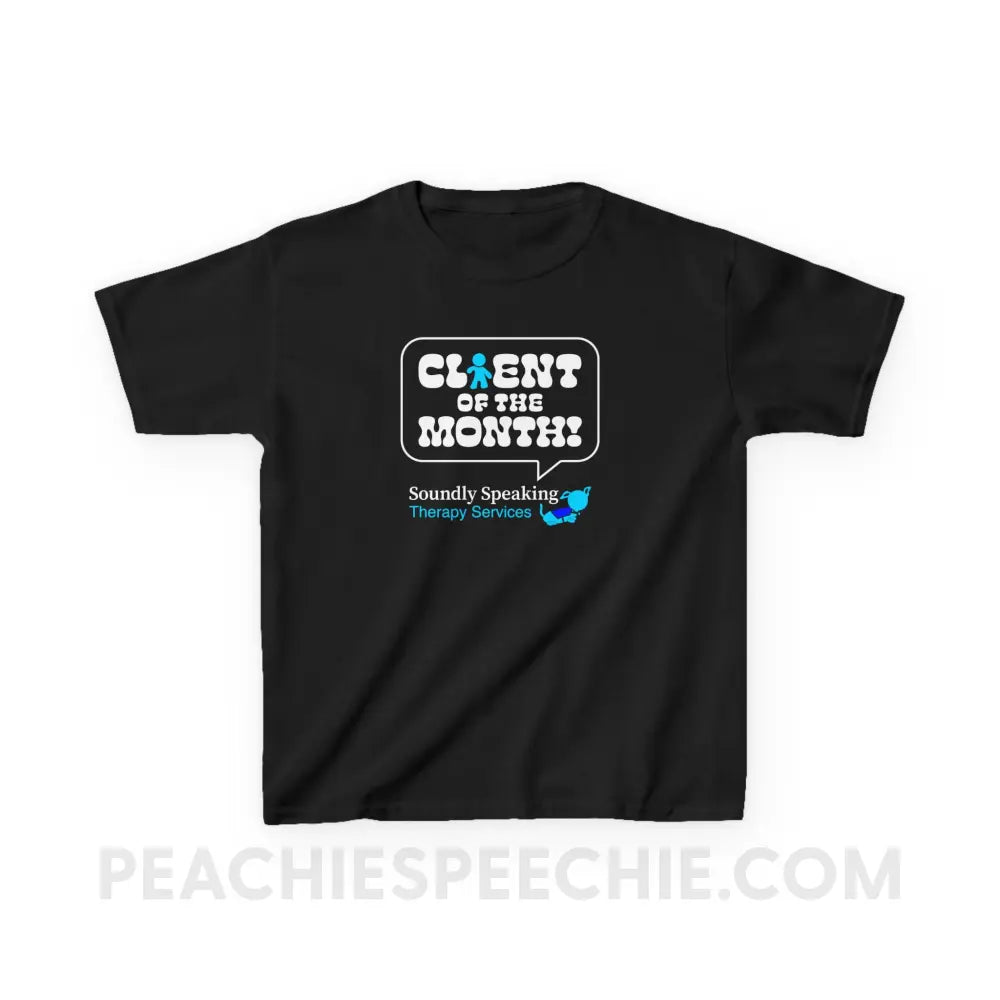 Soundly Speaking Client Of The Month Youth Tee - Black / XS - Kids clothes peachiespeechie.com
