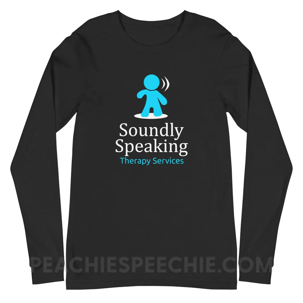 Soundly Speaking Premium Long Sleeve - Black Heather / XS - peachiespeechie.com