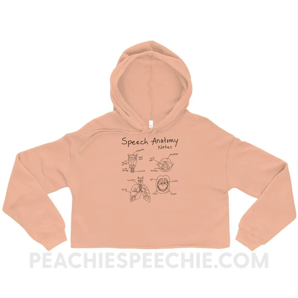 Speech Anatomy Notes Soft Crop Hoodie - Peach / S - Hoodies & Sweatshirts peachiespeechie.com