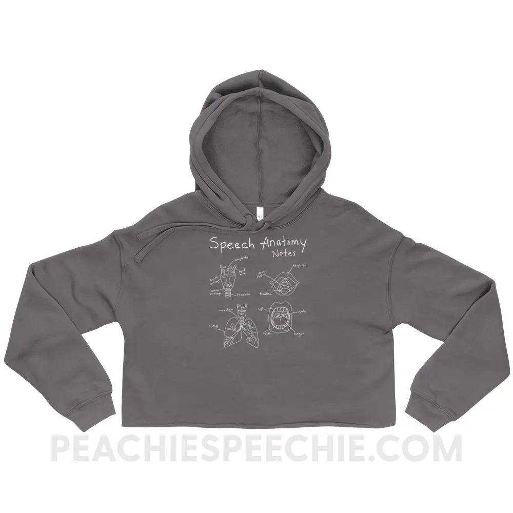 Speech Anatomy Notes Soft Crop Hoodie - Storm / S - Hoodies & Sweatshirts peachiespeechie.com