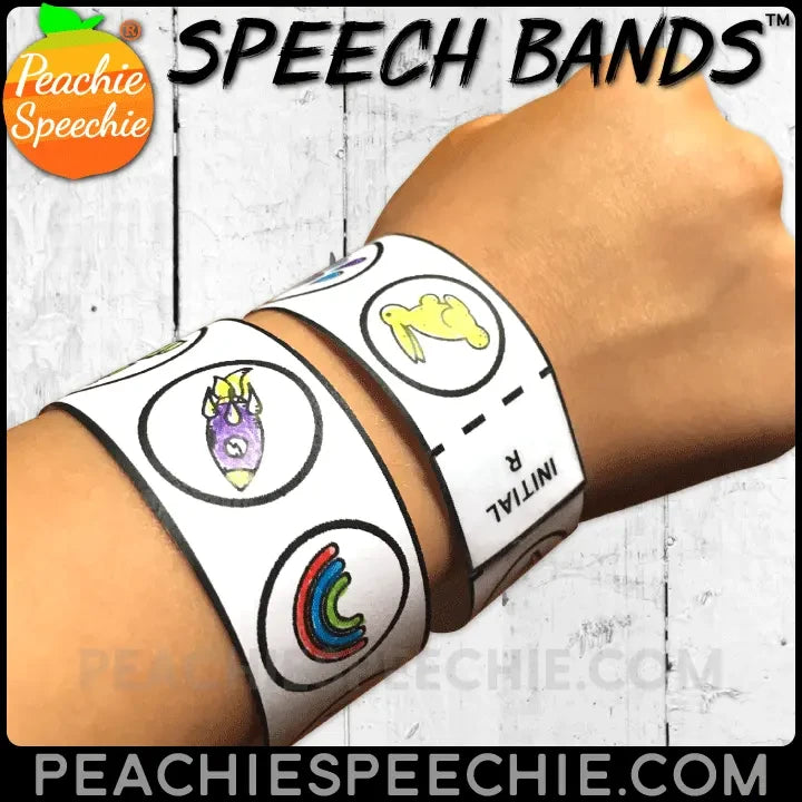 Speech Bands: Articulation Worksheets and Wristbands - Materials peachiespeechie.com