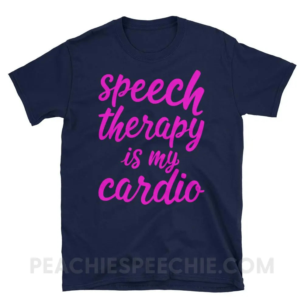 Speech Is My Cardio Classic Tee - Navy / S - T-Shirts & Tops peachiespeechie.com