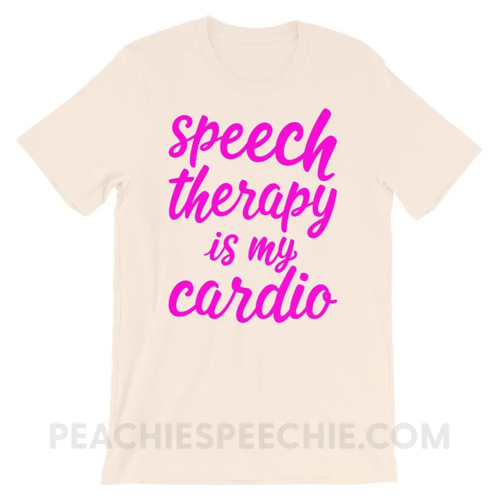 Speech Is My Cardio Premium Soft Tee - Cream / S - T-Shirts & Tops peachiespeechie.com