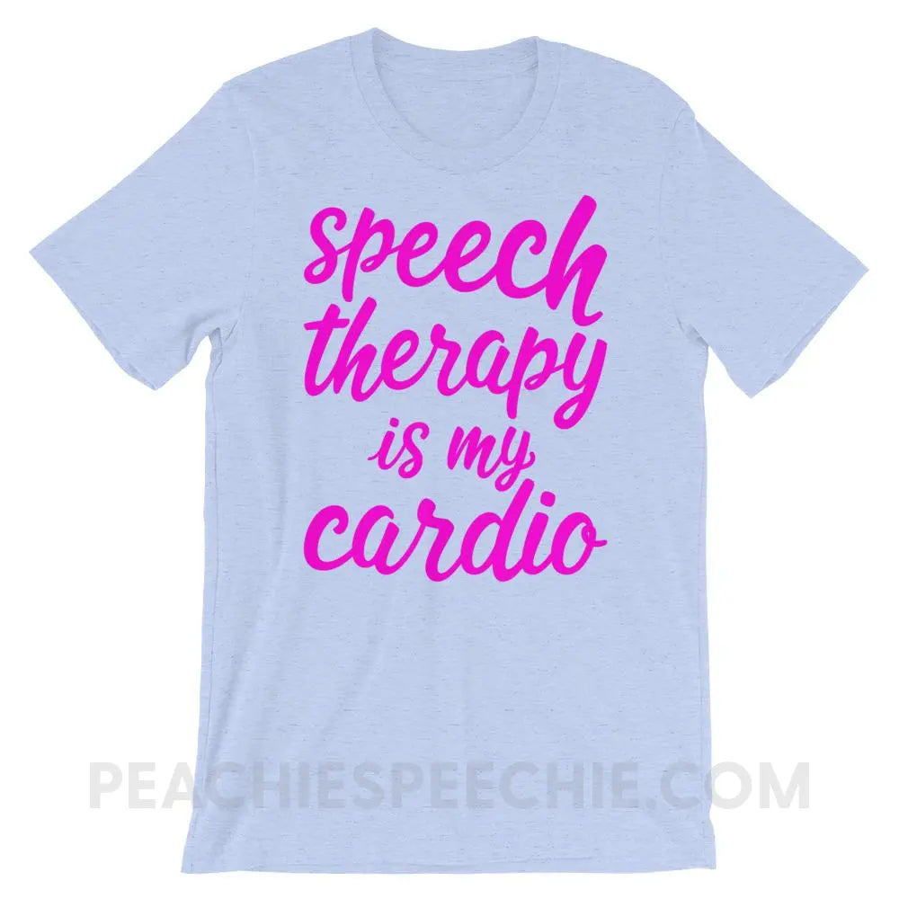 Speech Is My Cardio Premium Soft Tee - Heather Blue / S - T-Shirts & Tops peachiespeechie.com