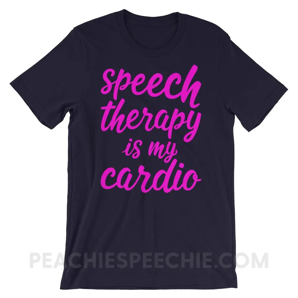 Speech Is My Cardio Premium Soft Tee - Navy / XS - T-Shirts & Tops peachiespeechie.com