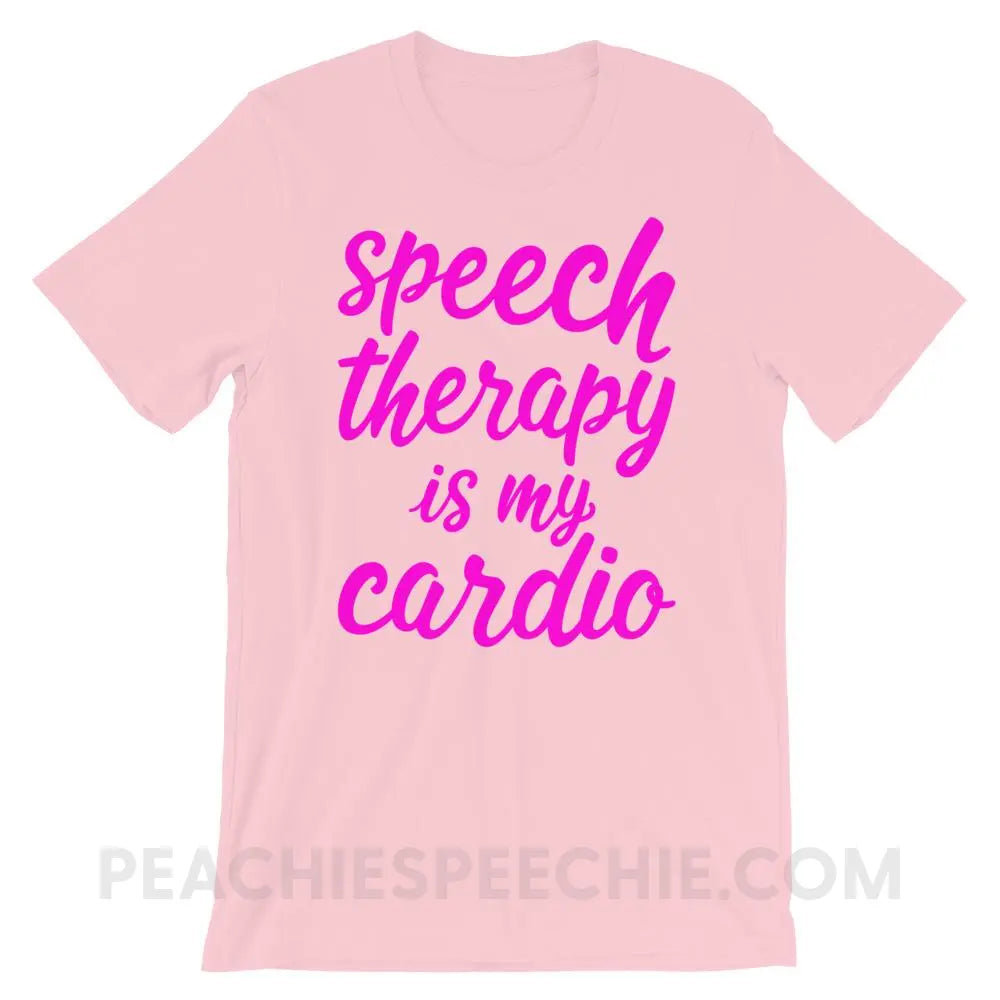 Speech Is My Cardio Premium Soft Tee - Pink / S - T-Shirts & Tops peachiespeechie.com