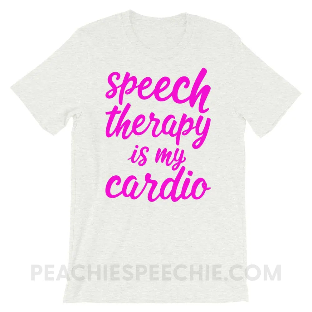 Speech Is My Cardio Premium Soft Tee - Ash / S - T-Shirts & Tops peachiespeechie.com