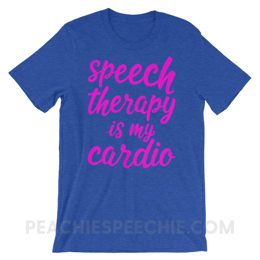 Speech Is My Cardio Premium Soft Tee - Heather True Royal / S - T-Shirts & Tops peachiespeechie.com