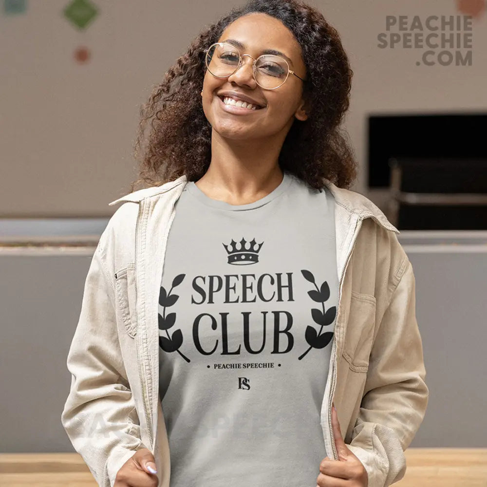 Speech Club Basic Tee - Ice Grey / S - T-Shirt peachiespeechie.com