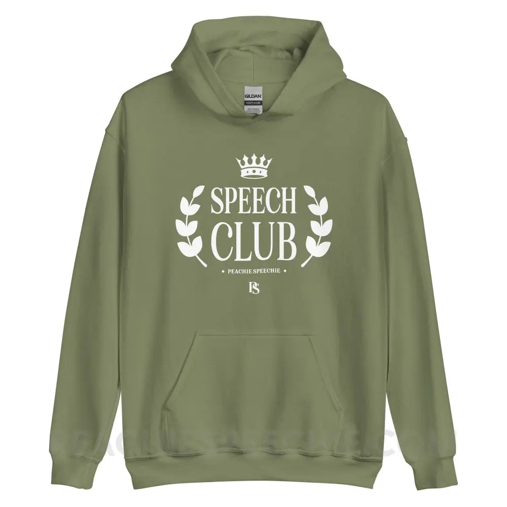 Speech Club Classic Hoodie - Military Green / S peachiespeechie.com