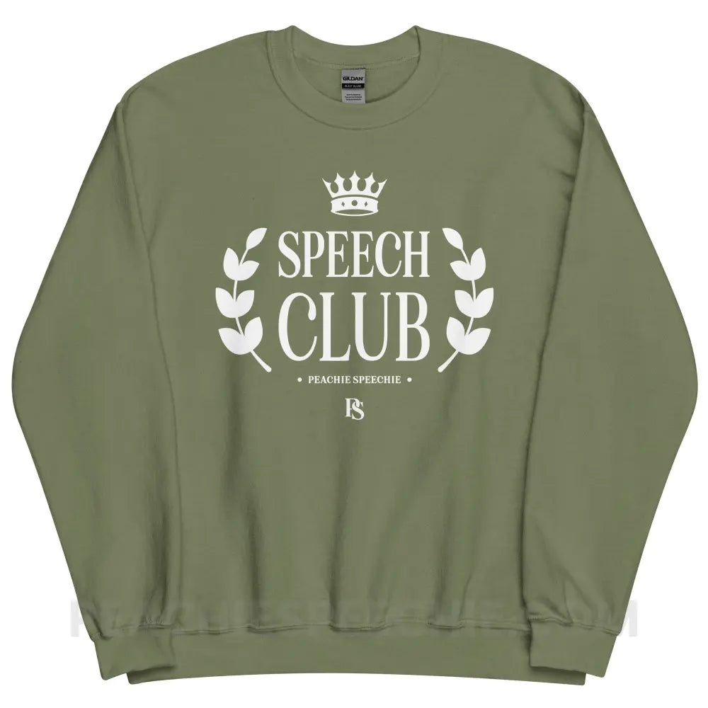 Speech Club Classic Sweatshirt - Military Green / M - peachiespeechie.com