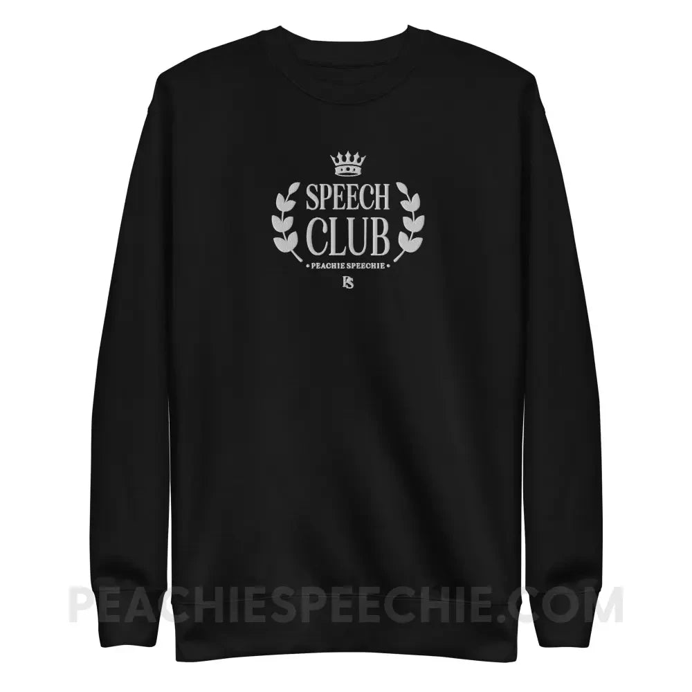 Speech Club Embroidered Fave Crewneck - Black / S - peachiespeechie.com