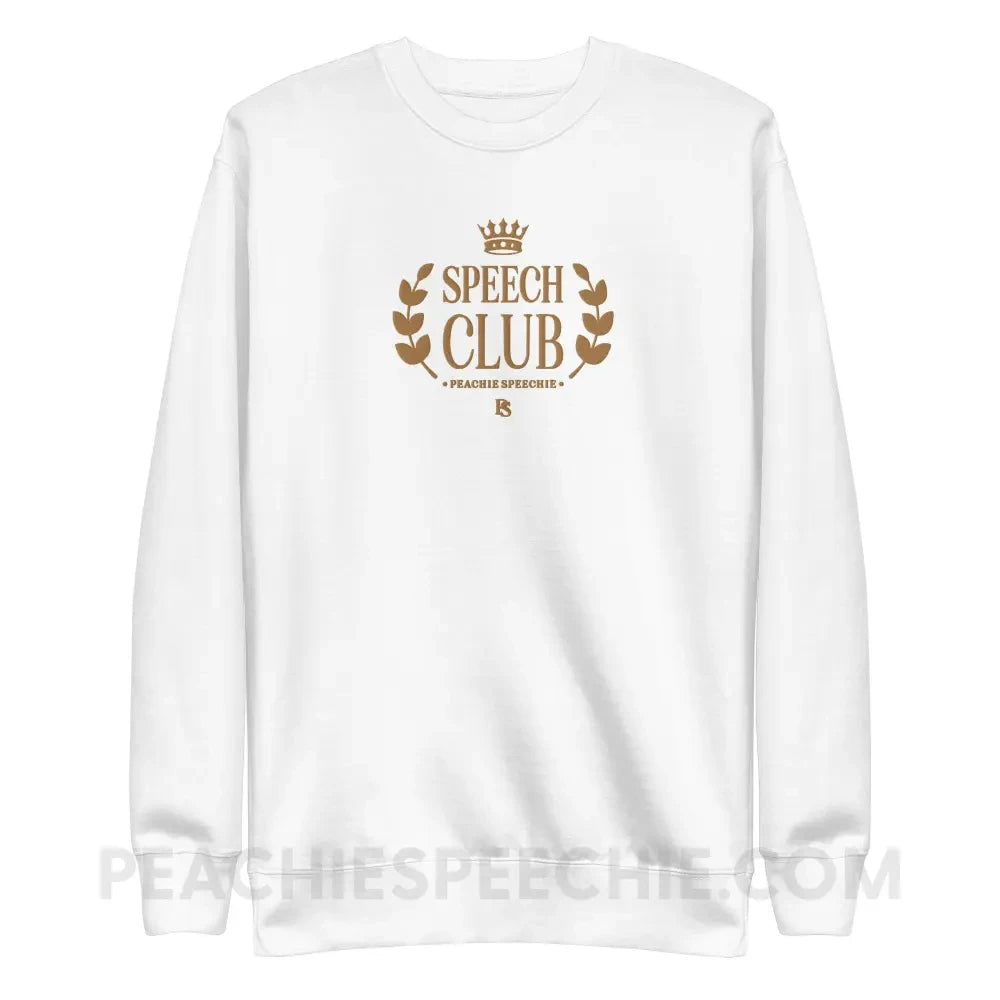 Speech Club Embroidered Fave Crewneck - White / S - peachiespeechie.com