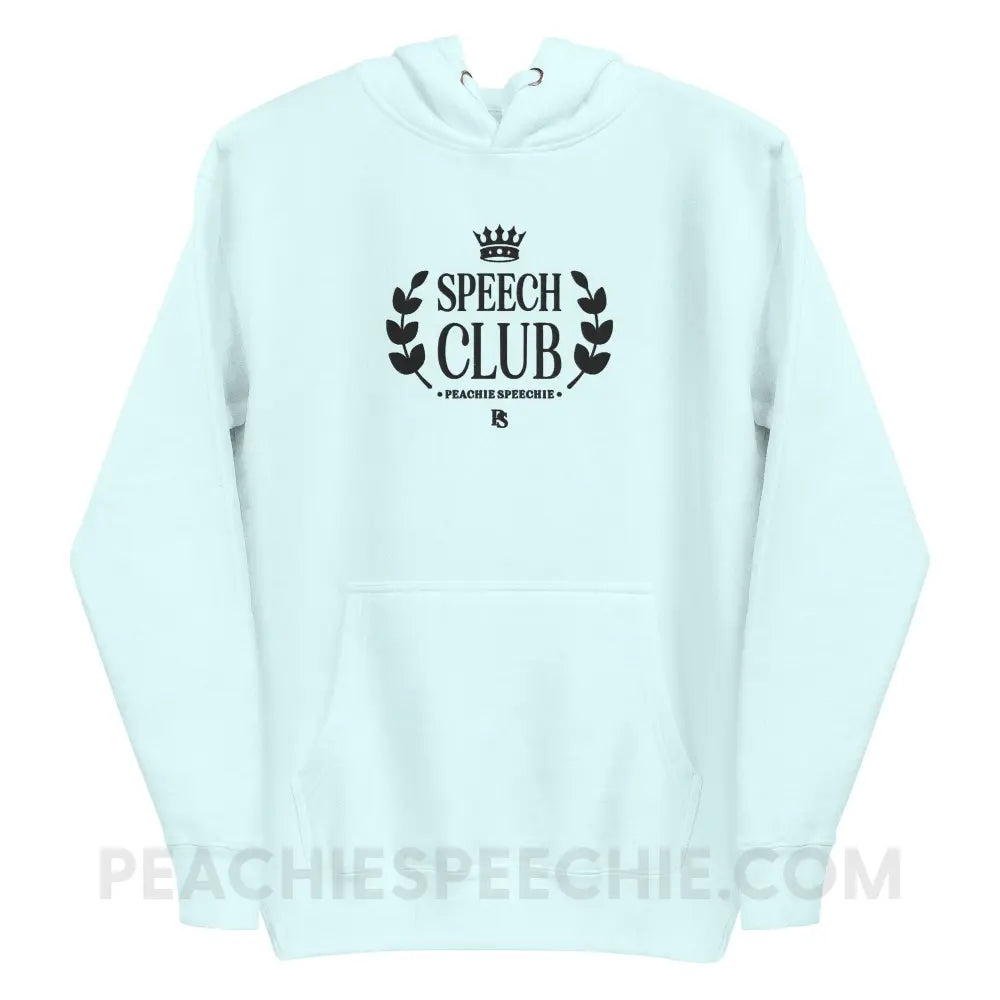 Speech Club Embroidered Fave Hoodie - Sky Blue / S peachiespeechie.com