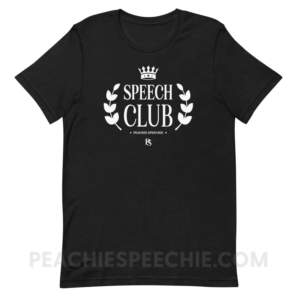 Speech Club Premium Soft Tee - Black Heather / XS - peachiespeechie.com