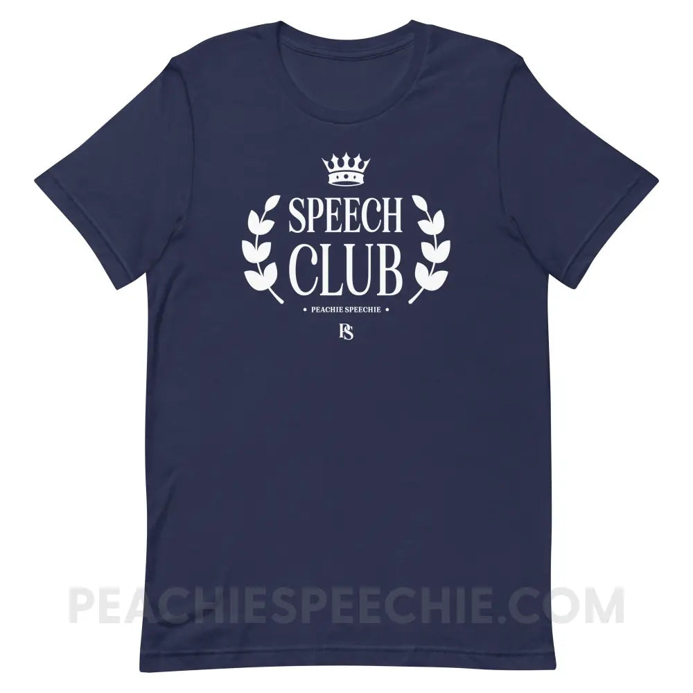 Speech Club Premium Soft Tee - Navy / XS - peachiespeechie.com