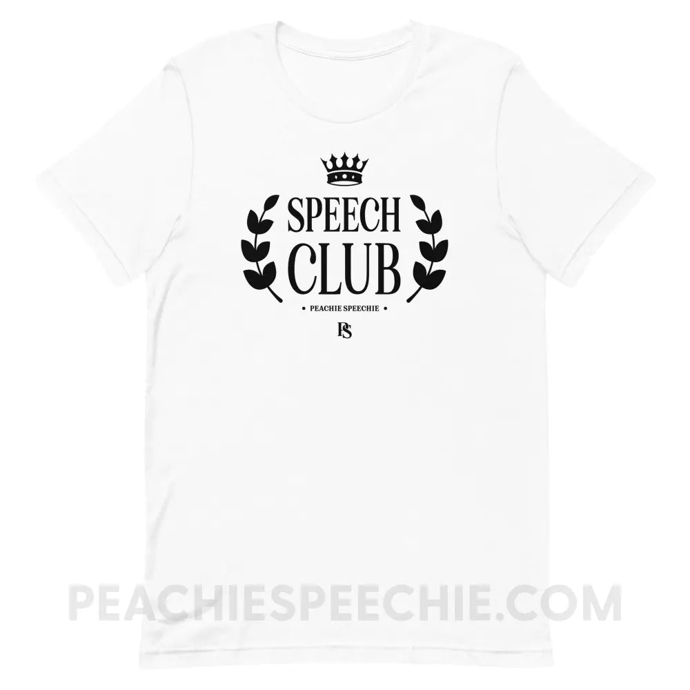 Speech Club Premium Soft Tee - White / XS - peachiespeechie.com