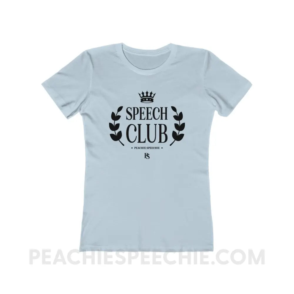 Speech Club Women’s Fitted Tee - Solid Light Blue / S - T-Shirt peachiespeechie.com
