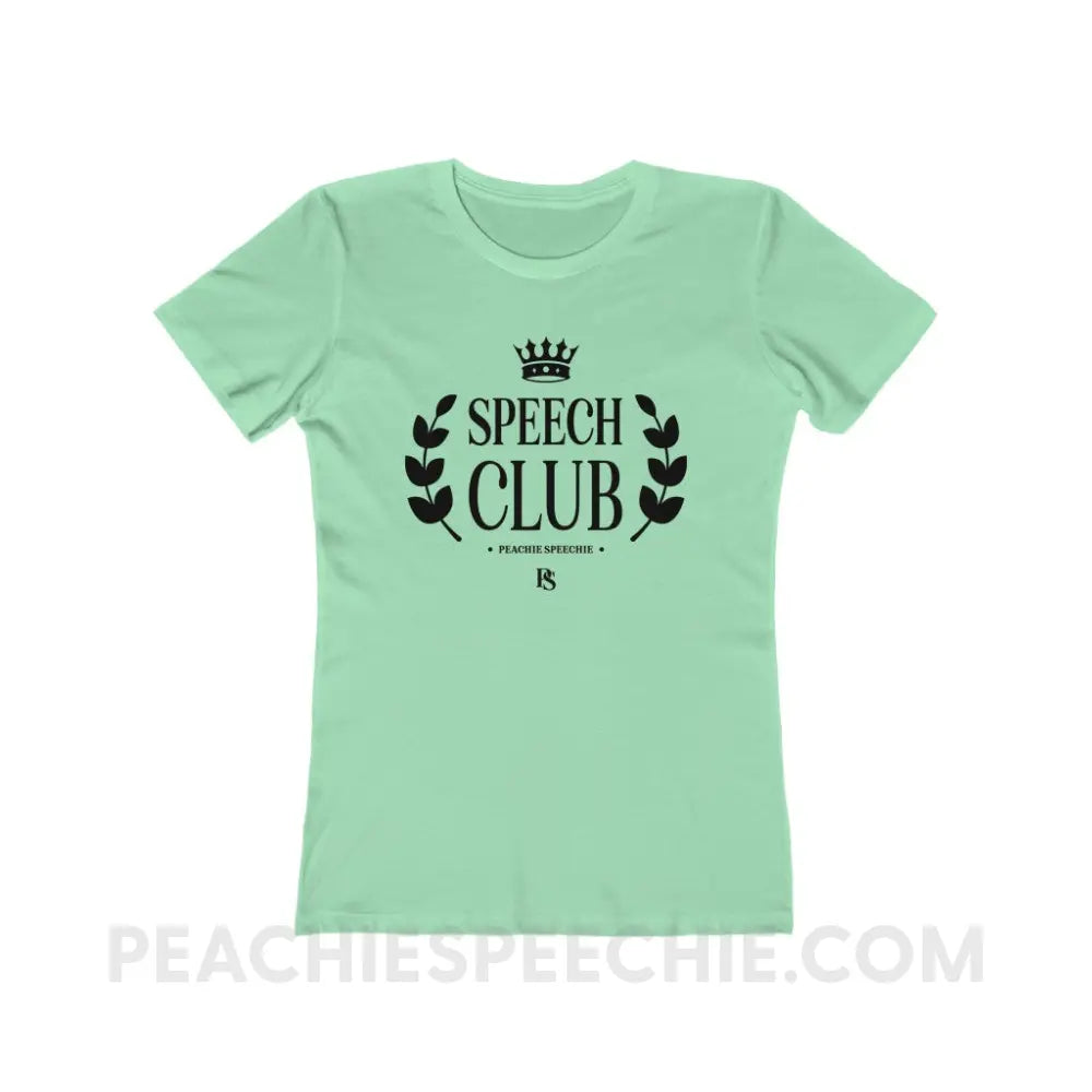 Speech Club Women’s Fitted Tee - Solid Mint / S - T-Shirt peachiespeechie.com