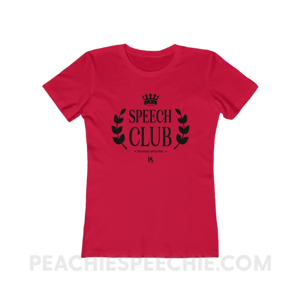 Speech Club Women’s Fitted Tee - Solid Red / S - T-Shirt peachiespeechie.com